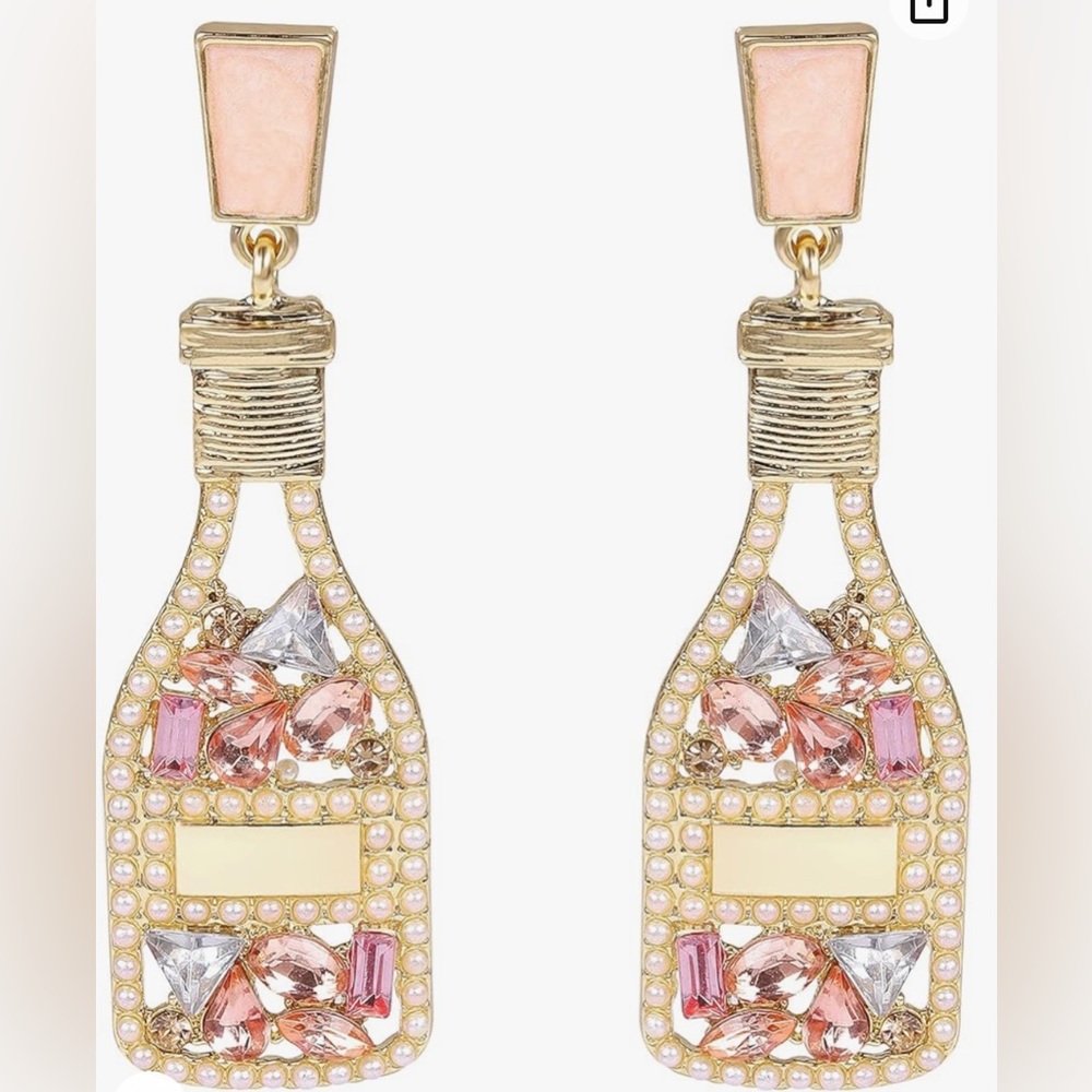 Champaign bottle earrings